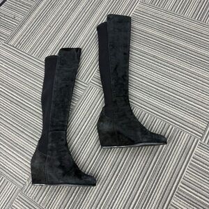 🚩steal authentic Stuart Weitzman Black Over the Knee Wedge Boots